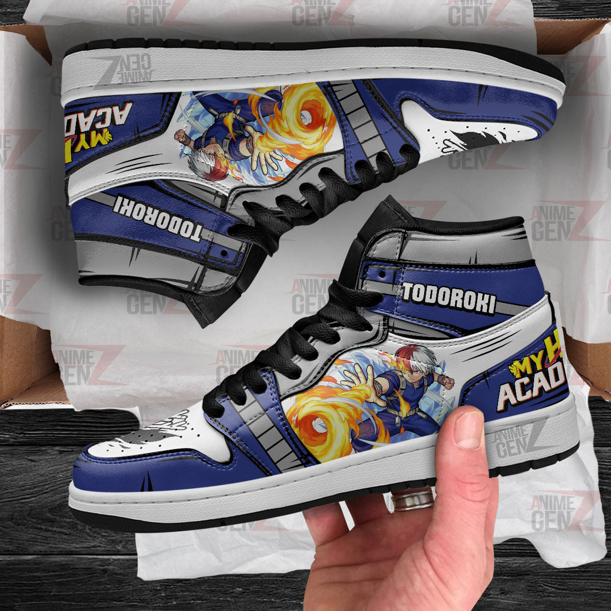 BNHA Todoroki Shoto JD Sneakers Custom Anime My Hero Academia Shoes