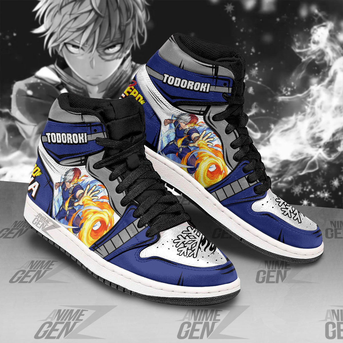 BNHA Todoroki Shoto JD Sneakers Custom Anime My Hero Academia Shoes