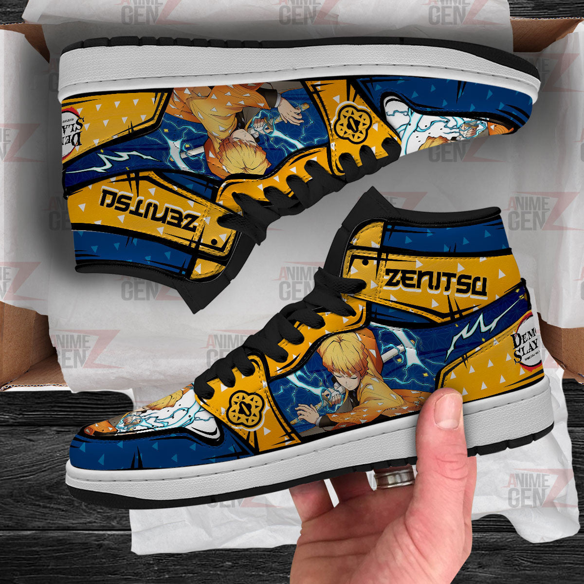 Demon Slayer JD Sneakers Agatsuma Zenitsu Custom Anime Shoes