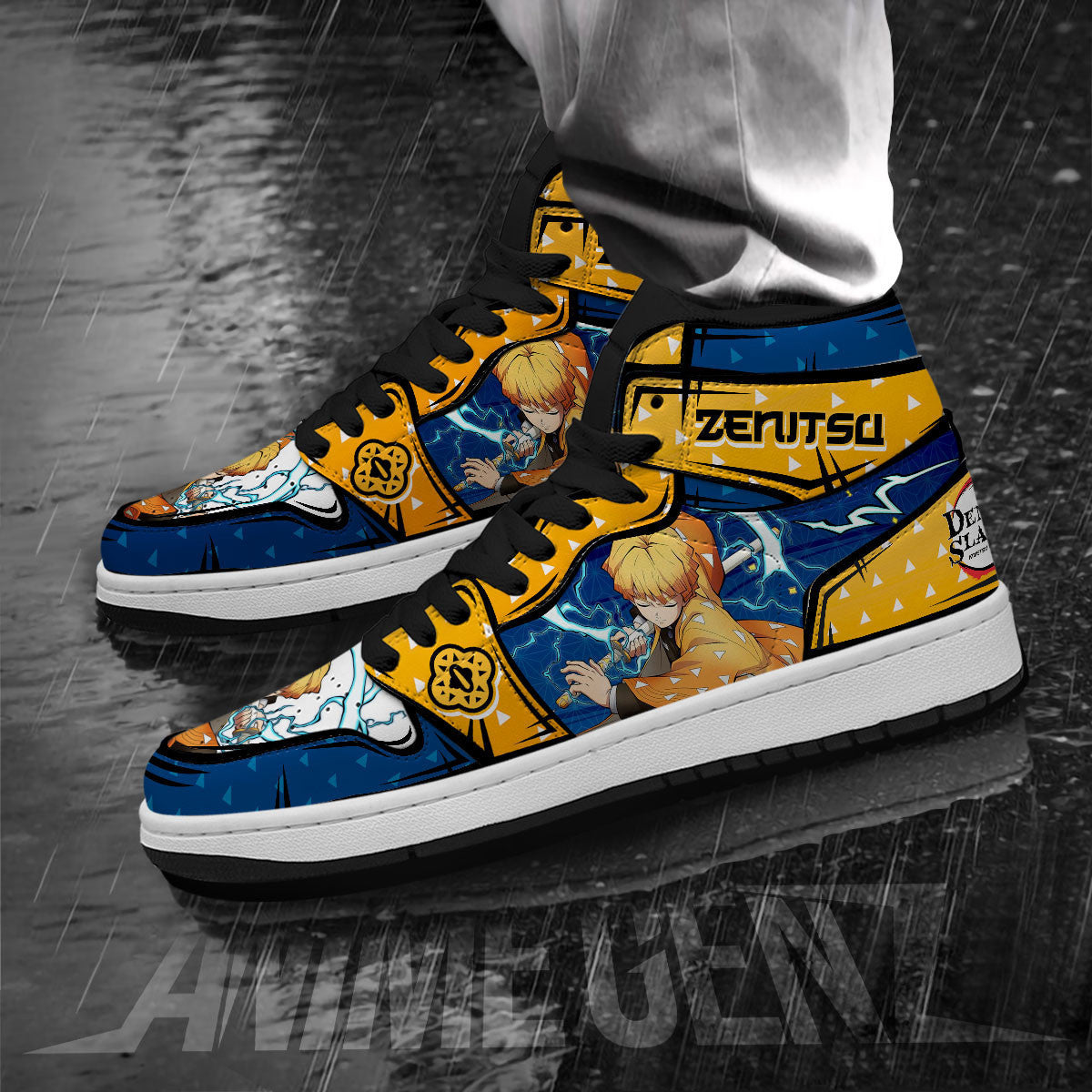Demon Slayer JD Sneakers Agatsuma Zenitsu Custom Anime Shoes