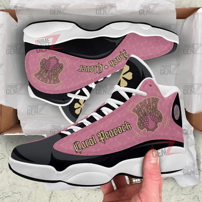 Back Clover Coral Peacock Air Jordan 13 Custom Anime Shoes Th220428-02