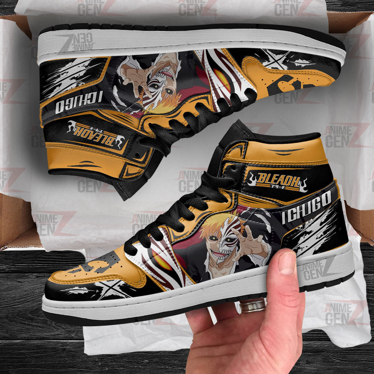 Bleach JD Sneakers Kurosaki Ichigo Holow Mask Custom Anime Shoes
