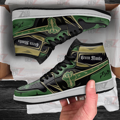 Green Mantis JD Sneakers Black Clover Custom Anime Shoes