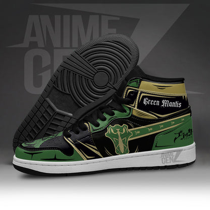 Green Mantis JD Sneakers Black Clover Custom Anime Shoes