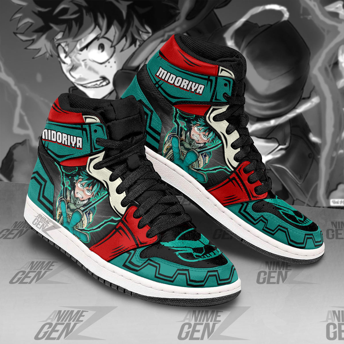 BNHA Midoriya Izuku JD Sneakers Custom Anime My Hero Academia Shoes