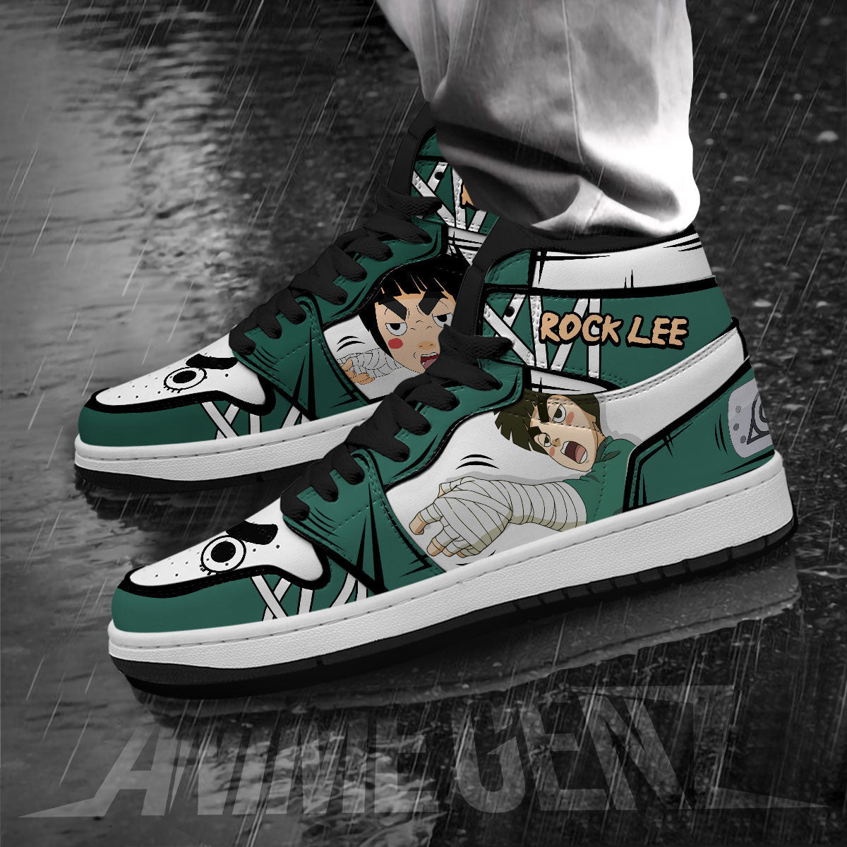 Naruto Anime JD Sneakers Rock Lee Custom Anime Shoes