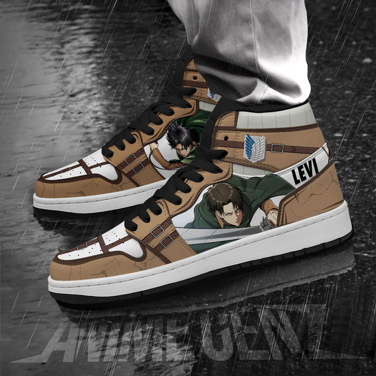 Attack On Titan JD Sneakers Levi Ackerman Custom Anime Shoes