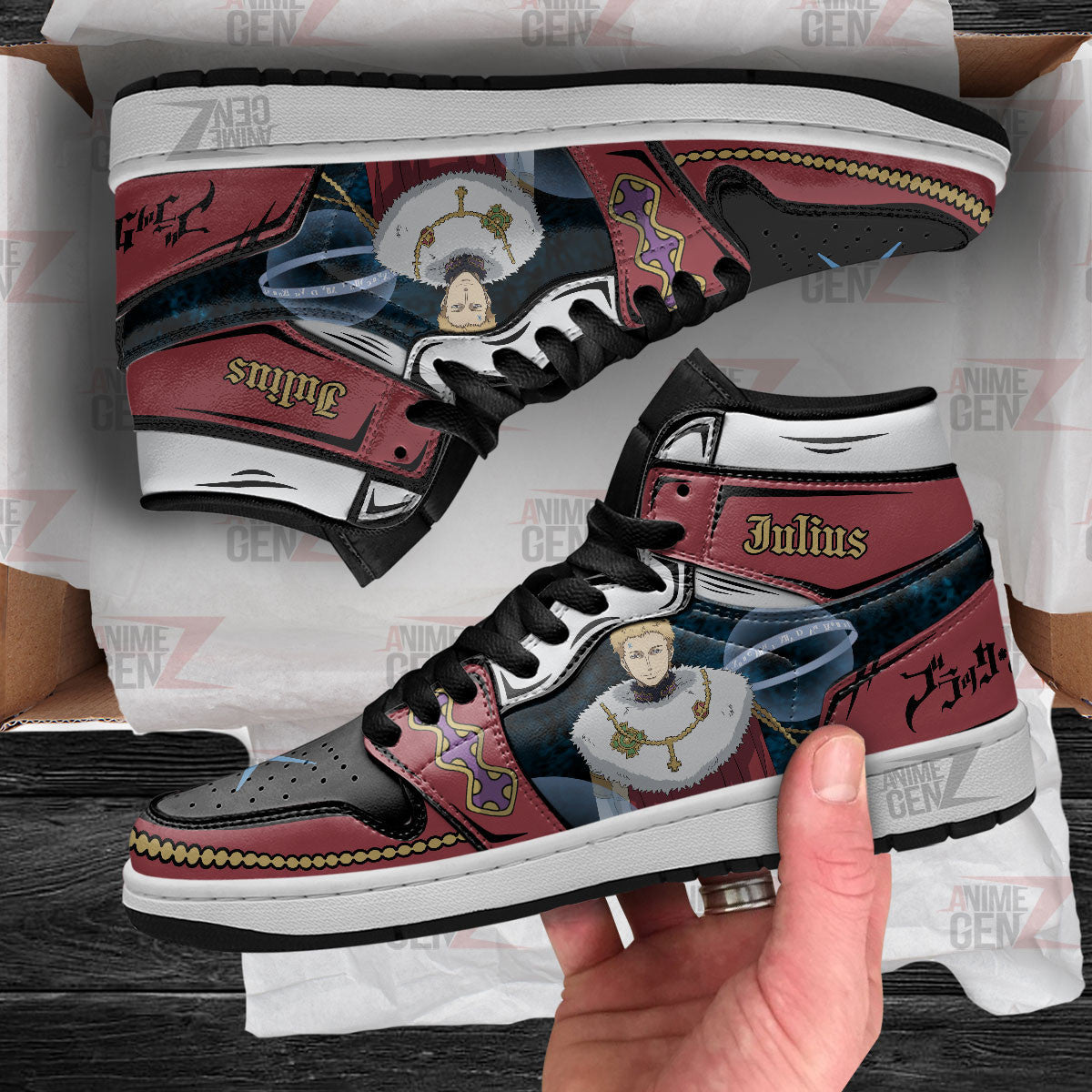 Julius Novachrono JD Sneakers Black Clover Custom Anime Shoes