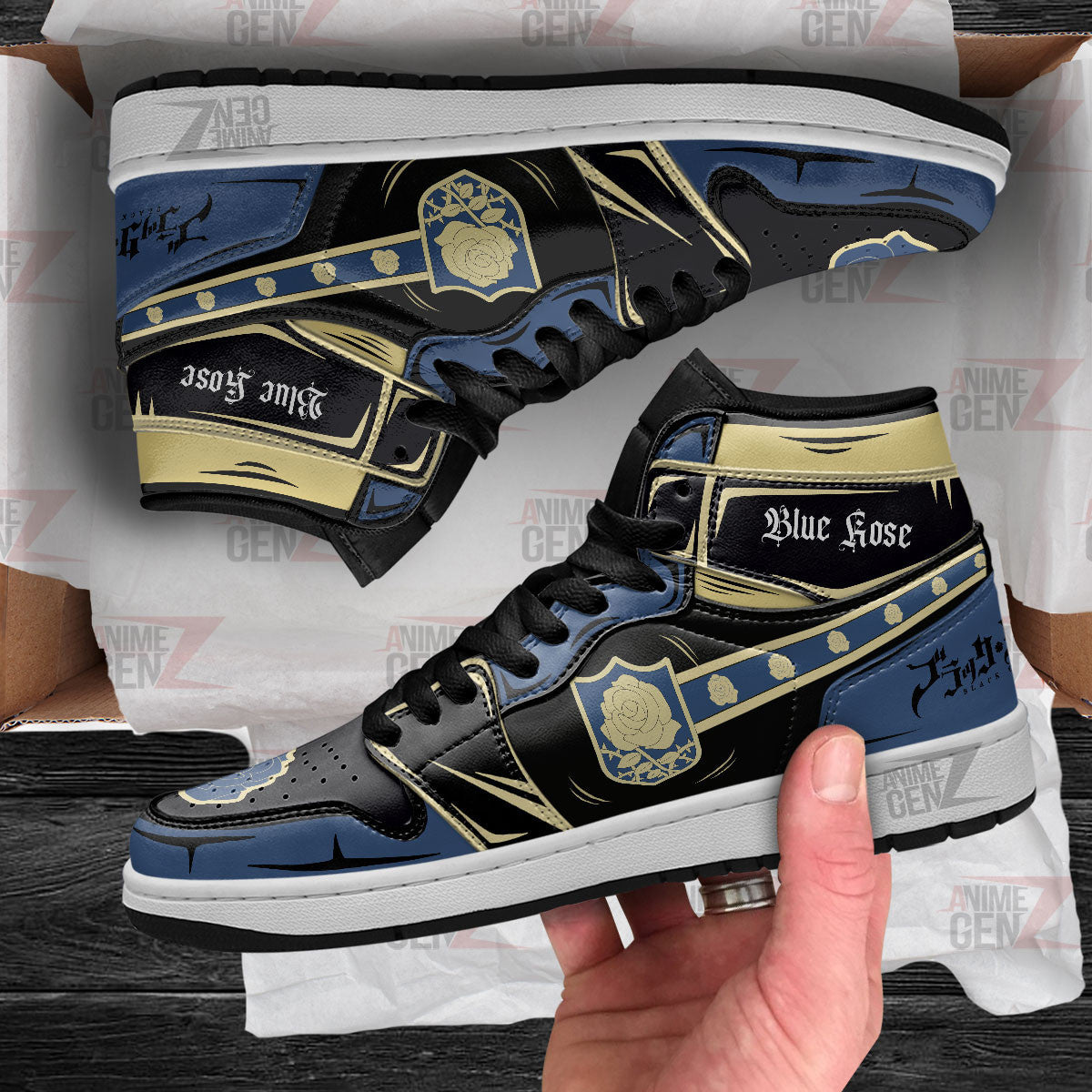 Blue Rose JD Sneakers Black Clover Custom Anime Shoes