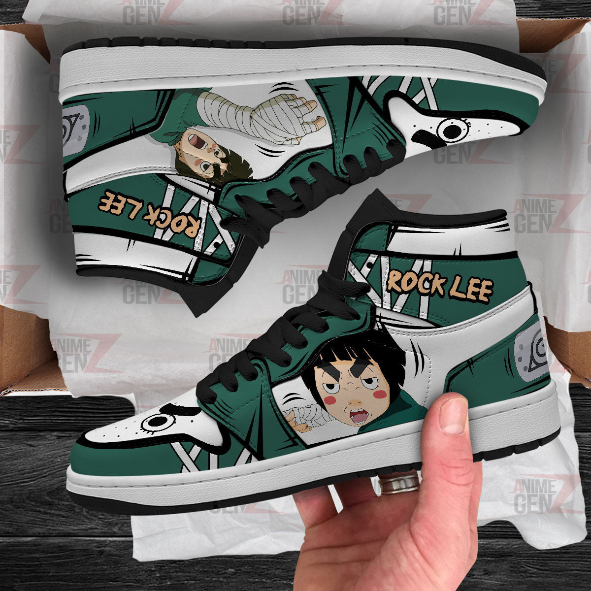 Naruto Anime JD Sneakers Rock Lee Custom Anime Shoes