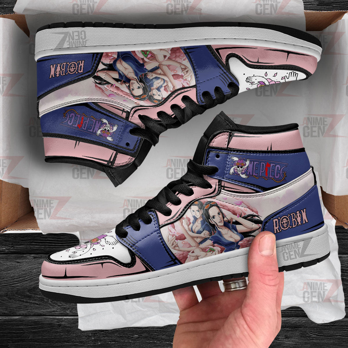 One Piece Nico Robin JD Sneakers Custom Anime Shoes