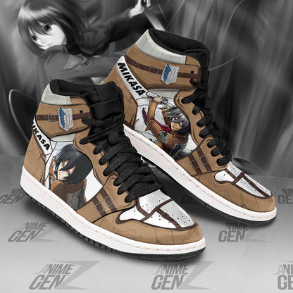 Attack On Titan JD Sneakers Mikasa Ackerman Custom Anime Shoes