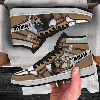Attack On Titan JD Sneakers Mikasa Ackerman Custom Anime Shoes