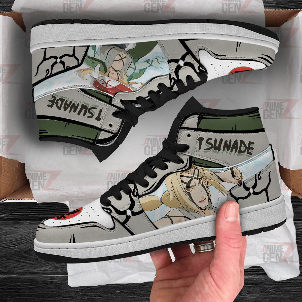 Naruto Tsunade JD Sneakers Tsunade 100 Healing Seal Custom Anime Shoes