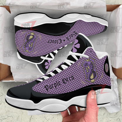 Back Clover Purple Orca Air Jordan 13 Custom Anime Shoes