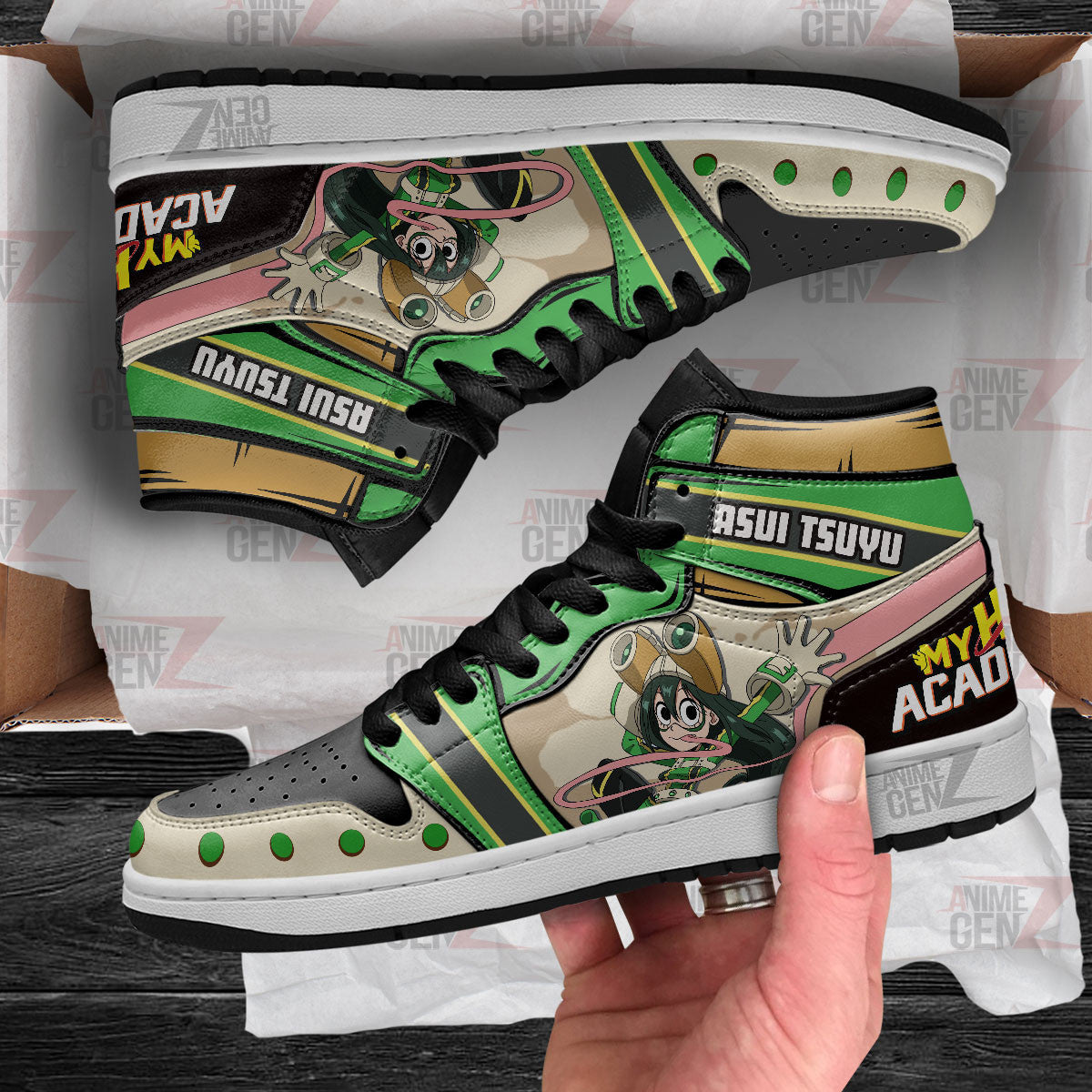 Asui Tsuyu JD Sneakers Custom Anime My Hero Academia Shoes