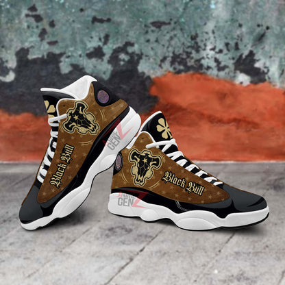 Back Clover Black Bull Air Jordan 13 Custom Anime Shoes