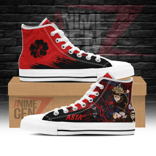 Black Clover Asta High Top Shoes Custom Anime Sneakers