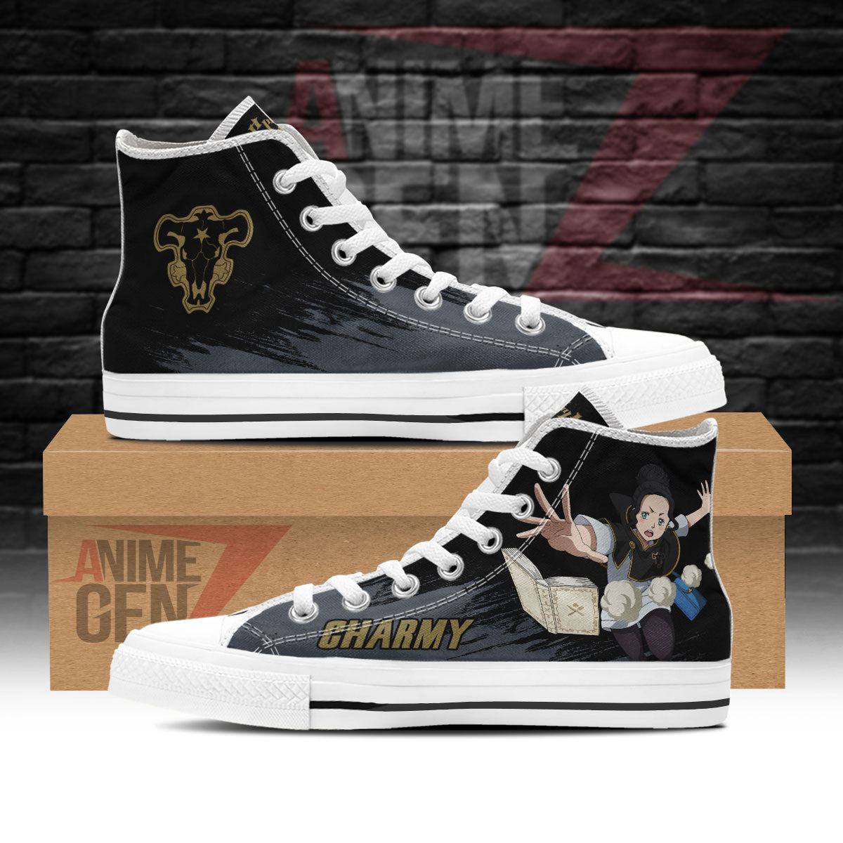 Black Clover Charmy Black Bull High Top Shoes Custom Anime Sneakers
