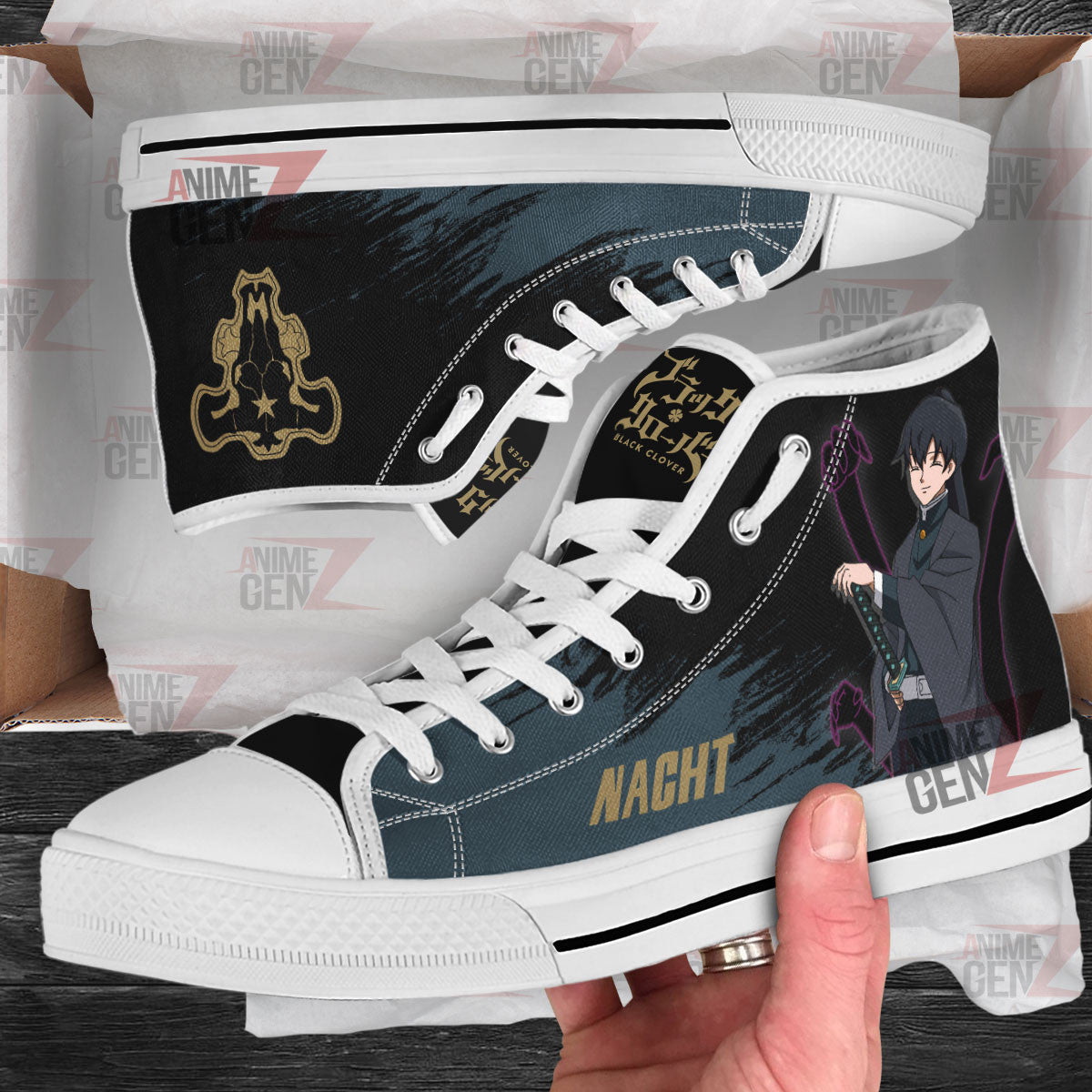 Black Clover Nacht Faust Black Bull High Top Shoes Custom Anime Sneakers