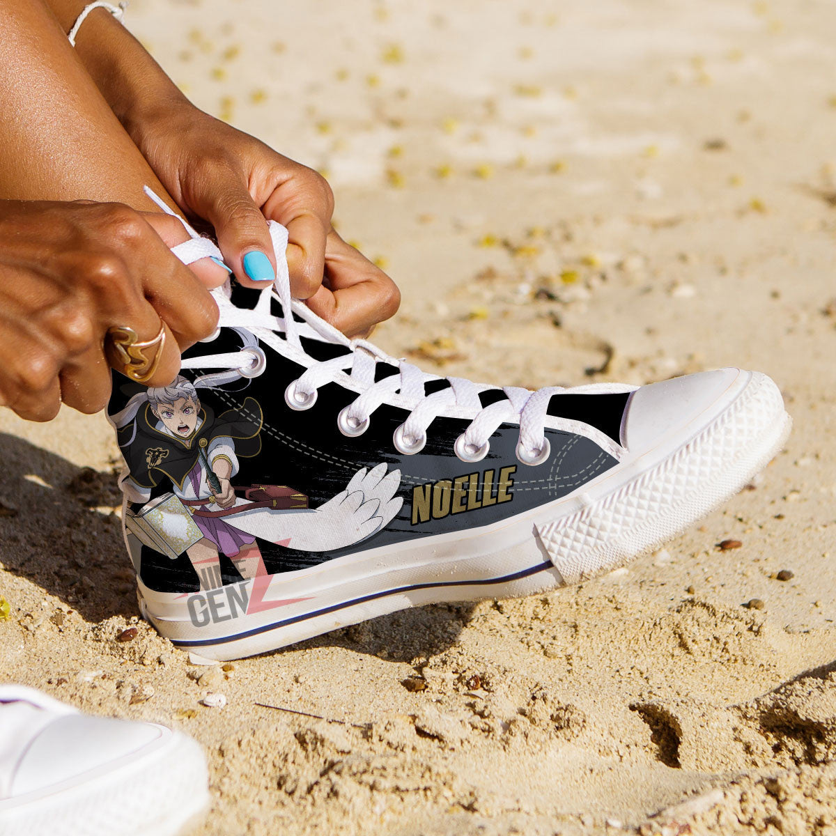 Black Clover Noelle Silva Black Bull High Top Shoes Custom Anime Sneakers