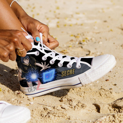 Black Clover Secre Swallowtail Black Bull High Top Shoes Custom Anime Sneakers