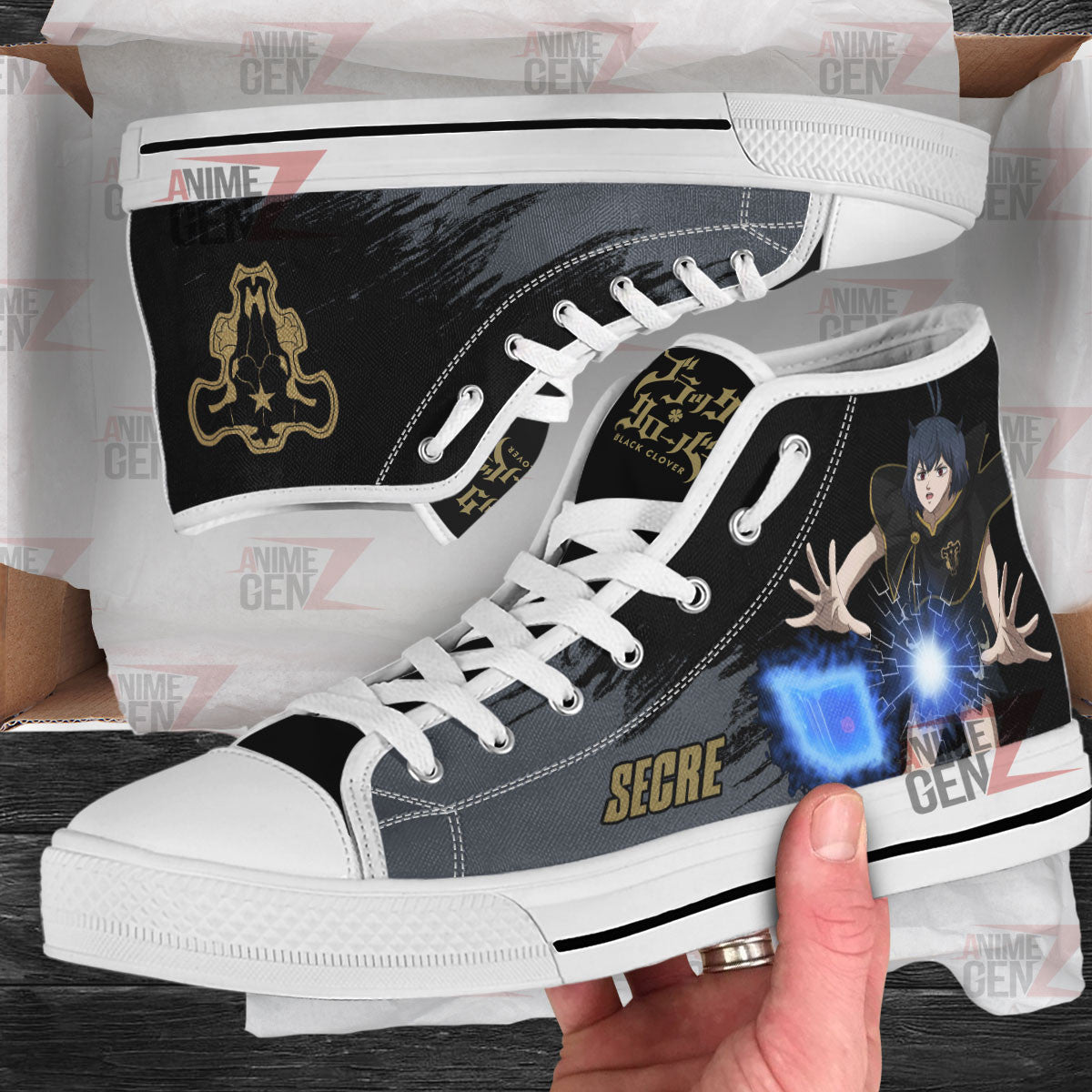 Black Clover Secre Swallowtail Black Bull High Top Shoes Custom Anime Sneakers