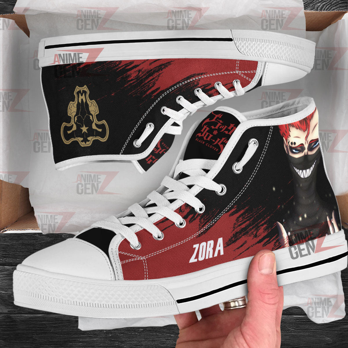 Black Clover Zora Ideale High Top Shoes Custom Anime Sneakers