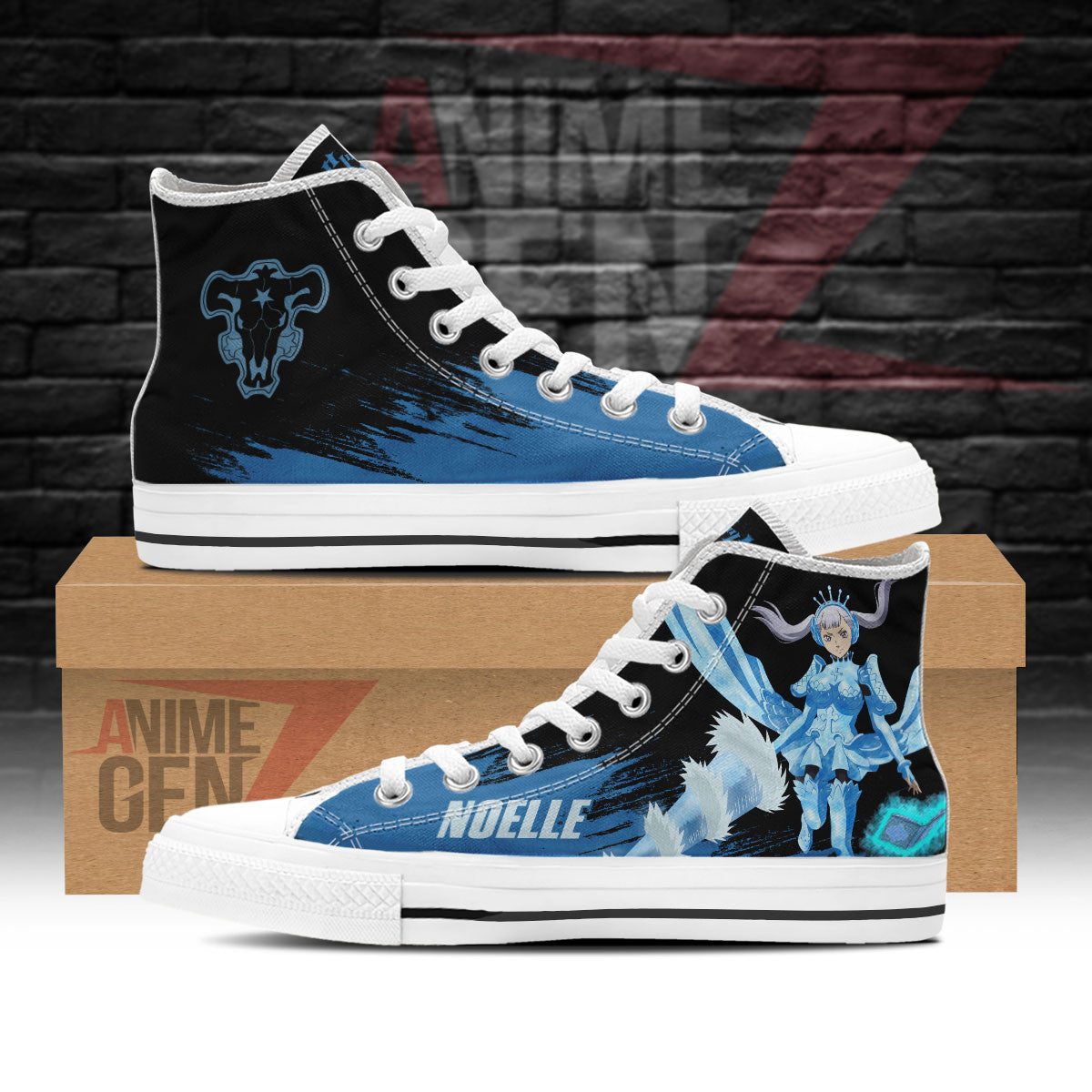 Black Clover Noelle Silva Black Bull High Top Shoes Custom Anime Sneakers