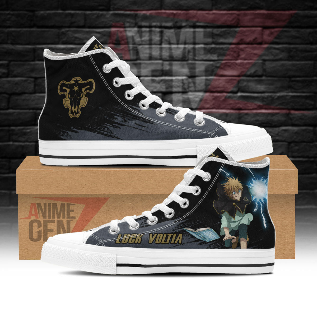 Black Clover Luck Voltia Black Bull High Top Shoes Custom Anime Sneakers