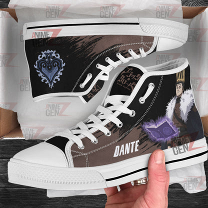 Black Clover Dante Zogratis High Top Shoes Custom Anime Sneakers