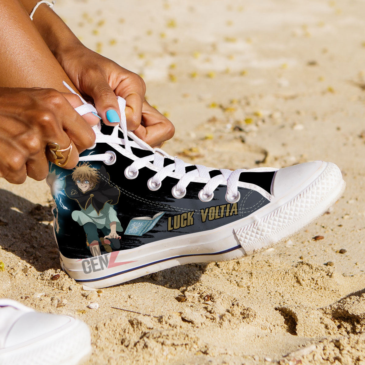 Black Clover Luck Voltia Black Bull High Top Shoes Custom Anime Sneakers
