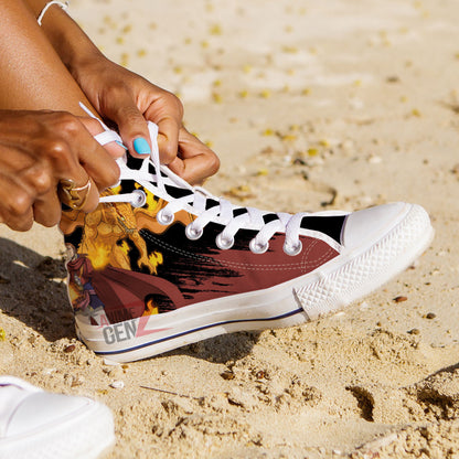 Black Clover Fuegoleon Vermillion High Top Shoes Custom Anime Sneakers