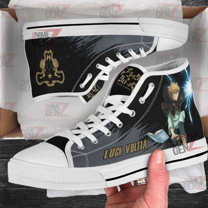Black Clover Luck Voltia Black Bull High Top Shoes Custom Anime Sneakers