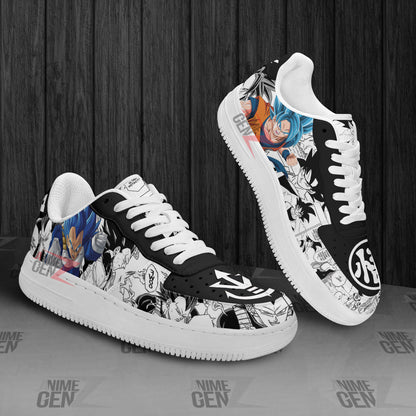 Dragon Ball Goku Vegeta Blue Sneakers Air Sneakers Custom Anime Shoes