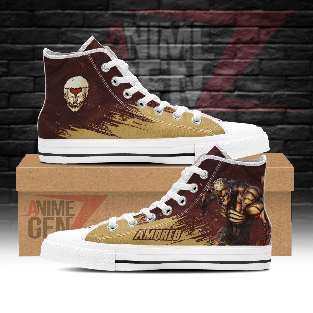 Attack On Titan Amored Titan High Top Shoes Custom Anime Sneakers