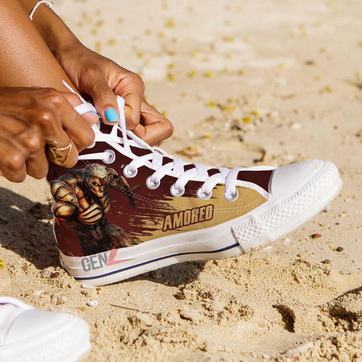 Attack On Titan Amored Titan High Top Shoes Custom Anime Sneakers