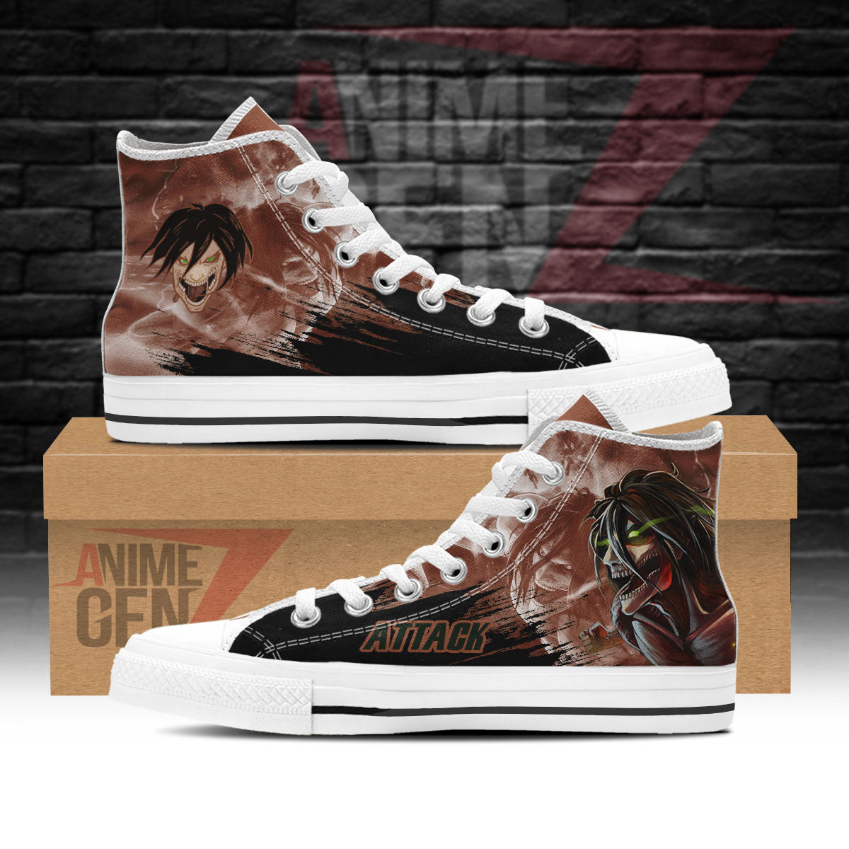 Attack On Titan Attack Titan High Top Shoes Custom Anime Sneakers