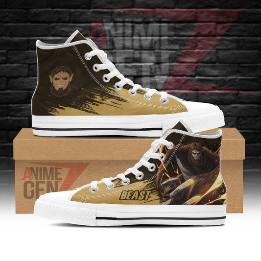 Attack On Titan Beast Titan High Top Shoes Custom Anime Sneakers