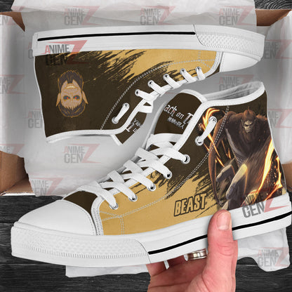 Attack On Titan Beast Titan High Top Shoes Custom Anime Sneakers