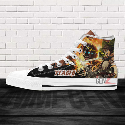Attack On Titan Eren Yeager High Top Shoes Custom Anime Sneakers