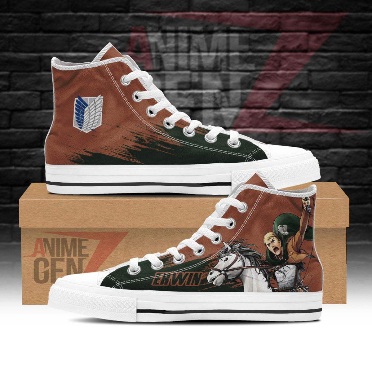 Attack On Titan Erwin Smith High Top Shoes Custom Anime Sneakers
