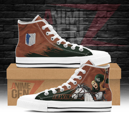 Attack On Titan Erwin Smith High Top Shoes Custom Anime Sneakers