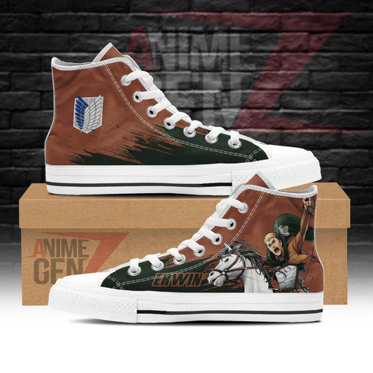Attack On Titan Erwin Smith High Top Shoes Custom Anime Sneakers