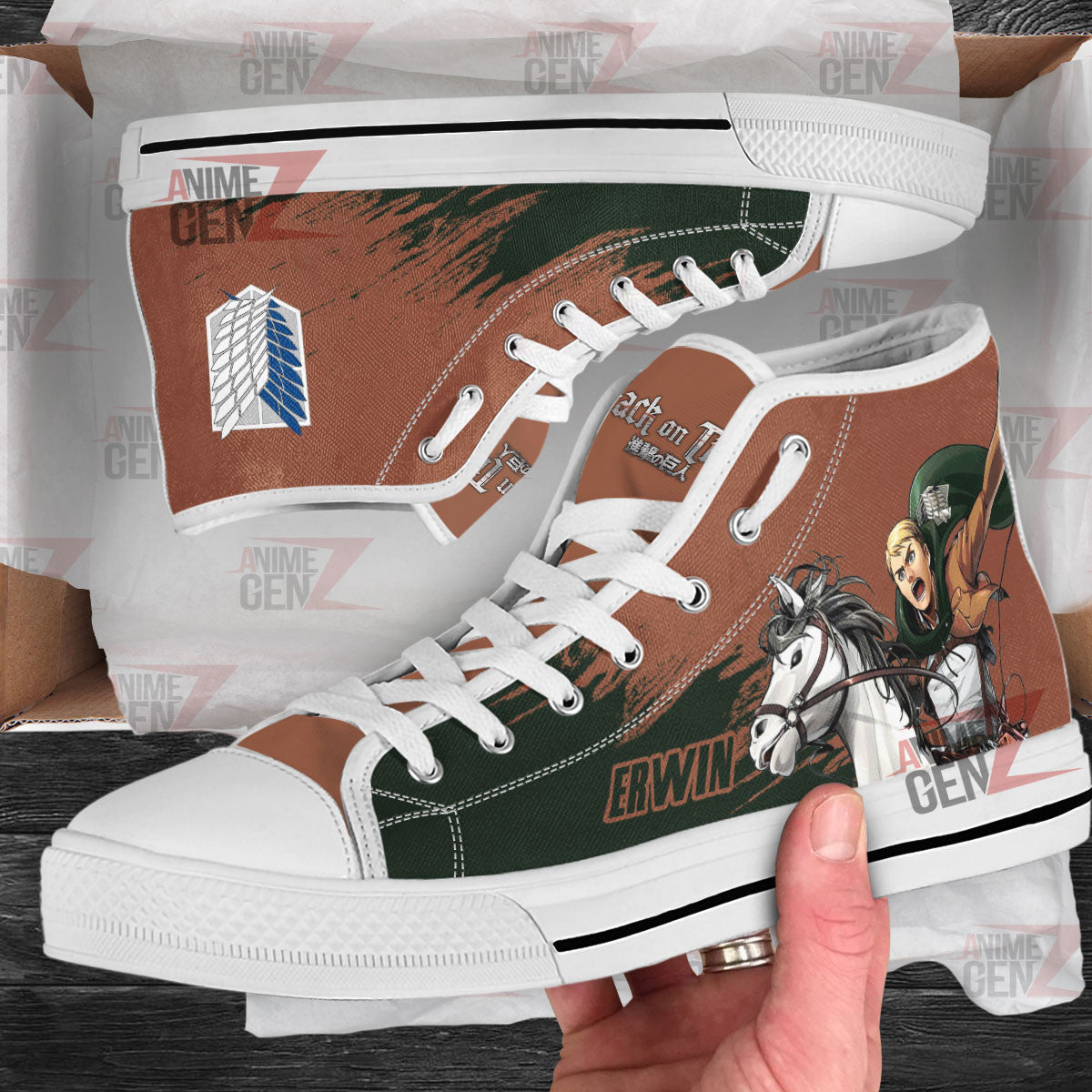 Attack On Titan Erwin Smith High Top Shoes Custom Anime Sneakers