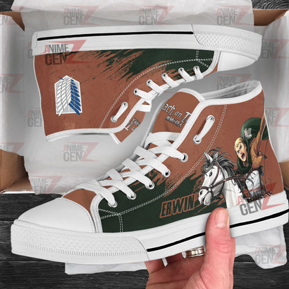 Attack On Titan Erwin Smith High Top Shoes Custom Anime Sneakers