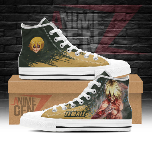 Attack On Titan Female Titan High Top Shoes Custom Anime Sneakers