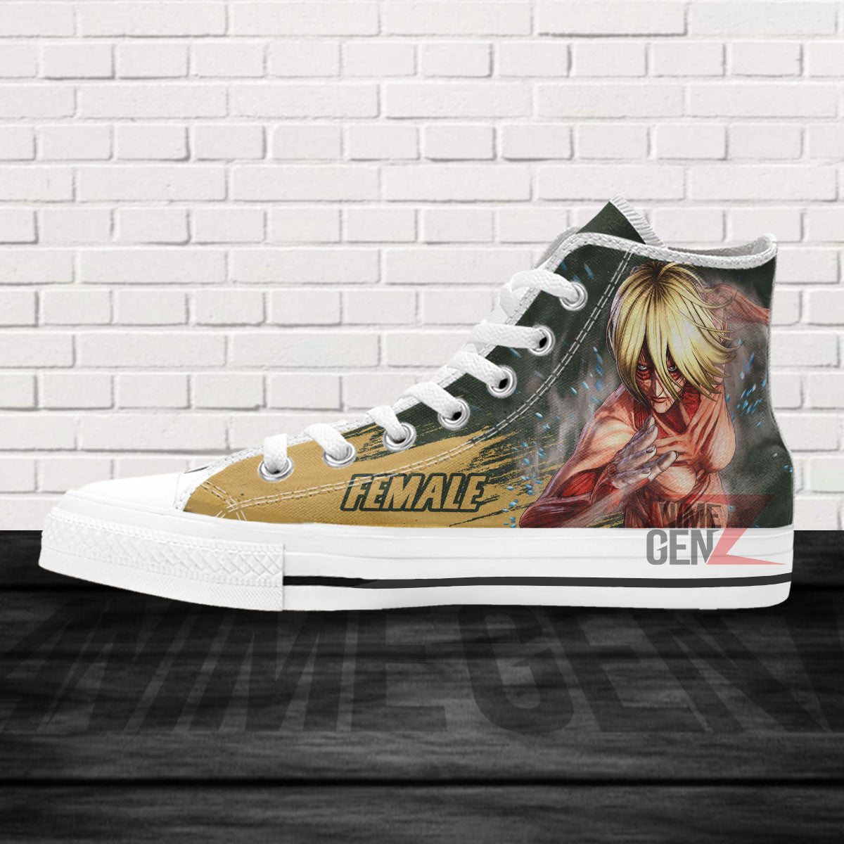 Attack On Titan Female Titan High Top Shoes Custom Anime Sneakers