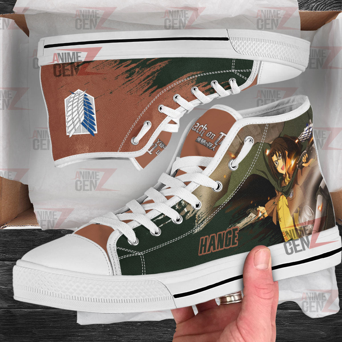 Attack On Titan Hange Zoe Smith High Top Shoes Custom Anime Sneakers