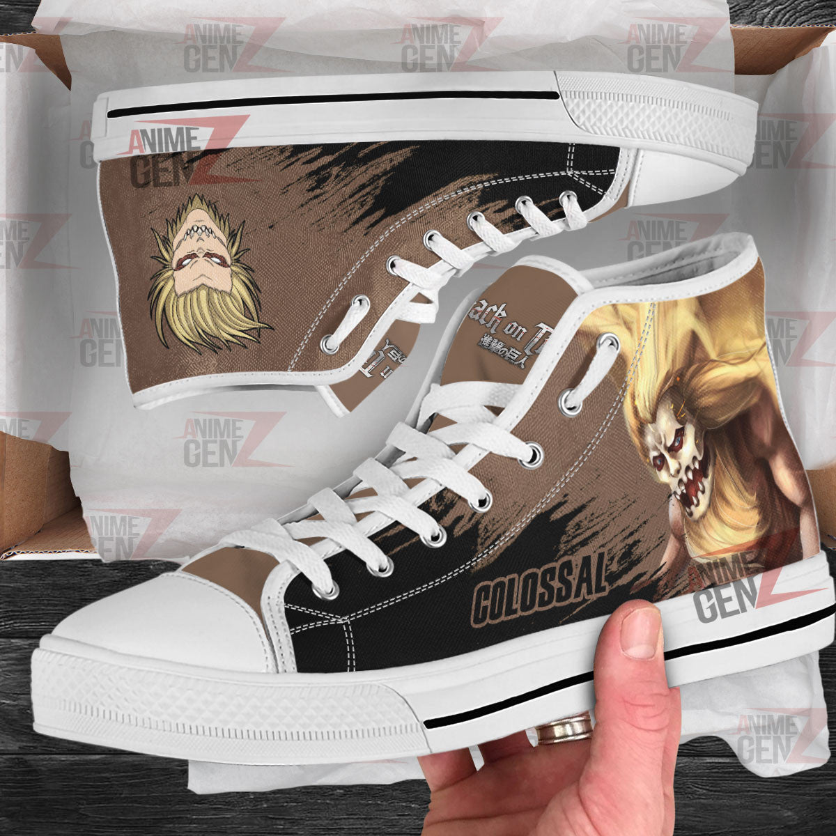 Attack On Titan Jaw Titan High Top Shoes Custom Anime Sneakers